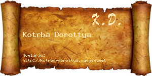 Kotrba Dorottya névjegykártya
